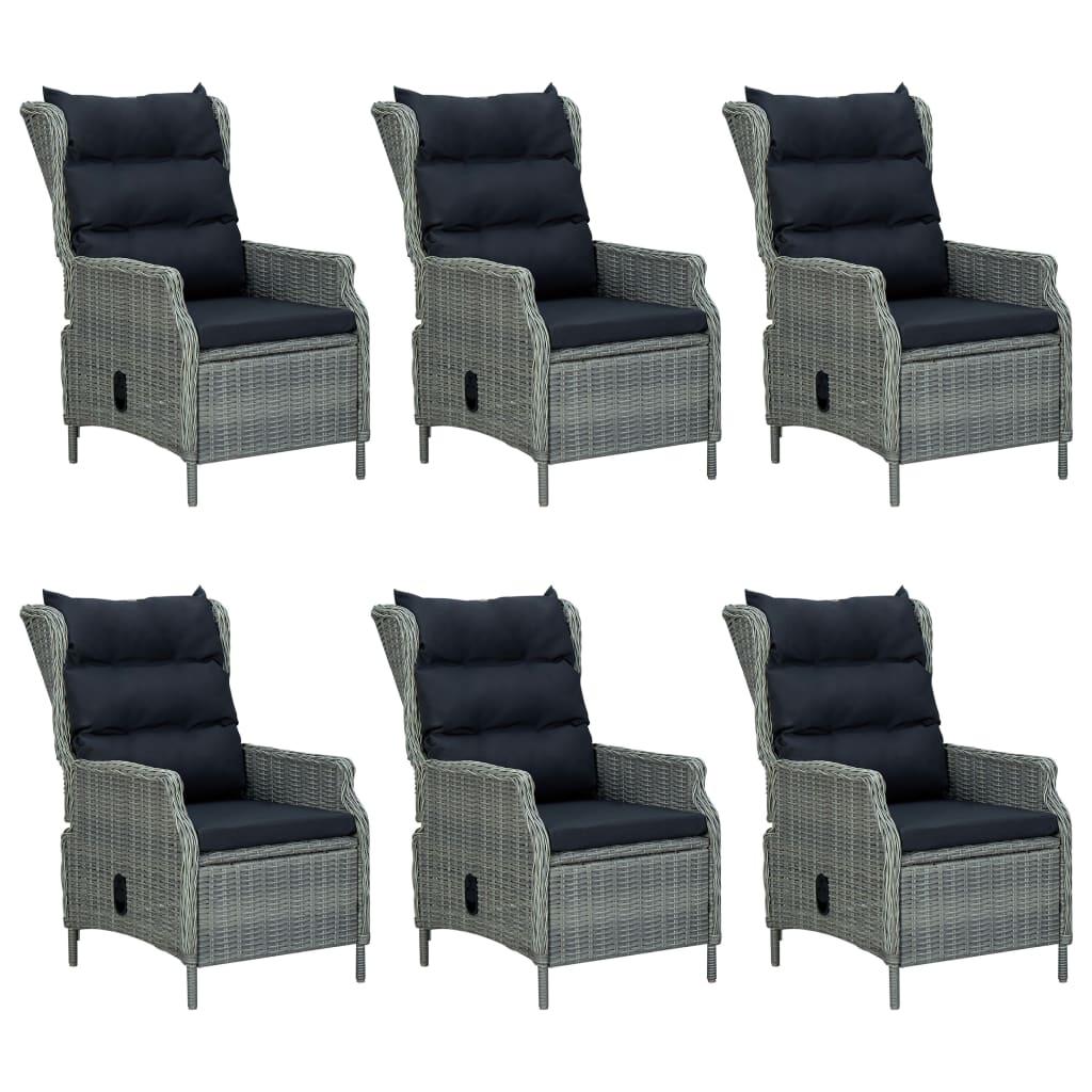 7 Piece Garden Dining Set Light Grey