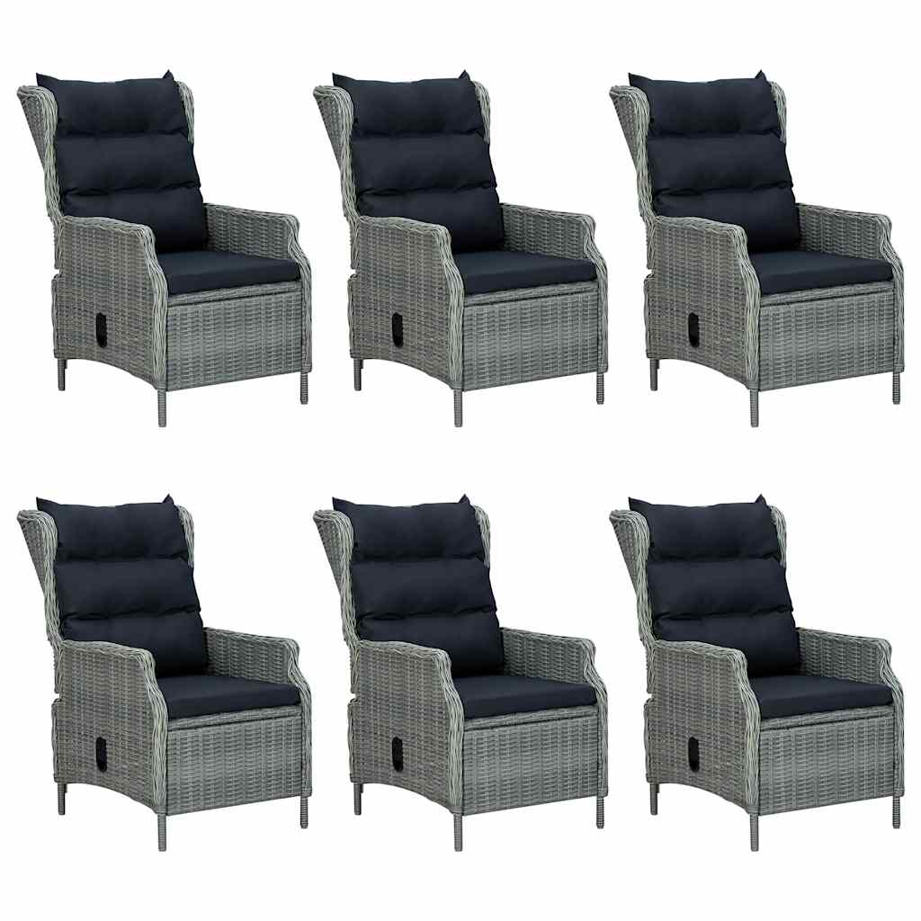 7 Piece Garden Dining Set Light Grey