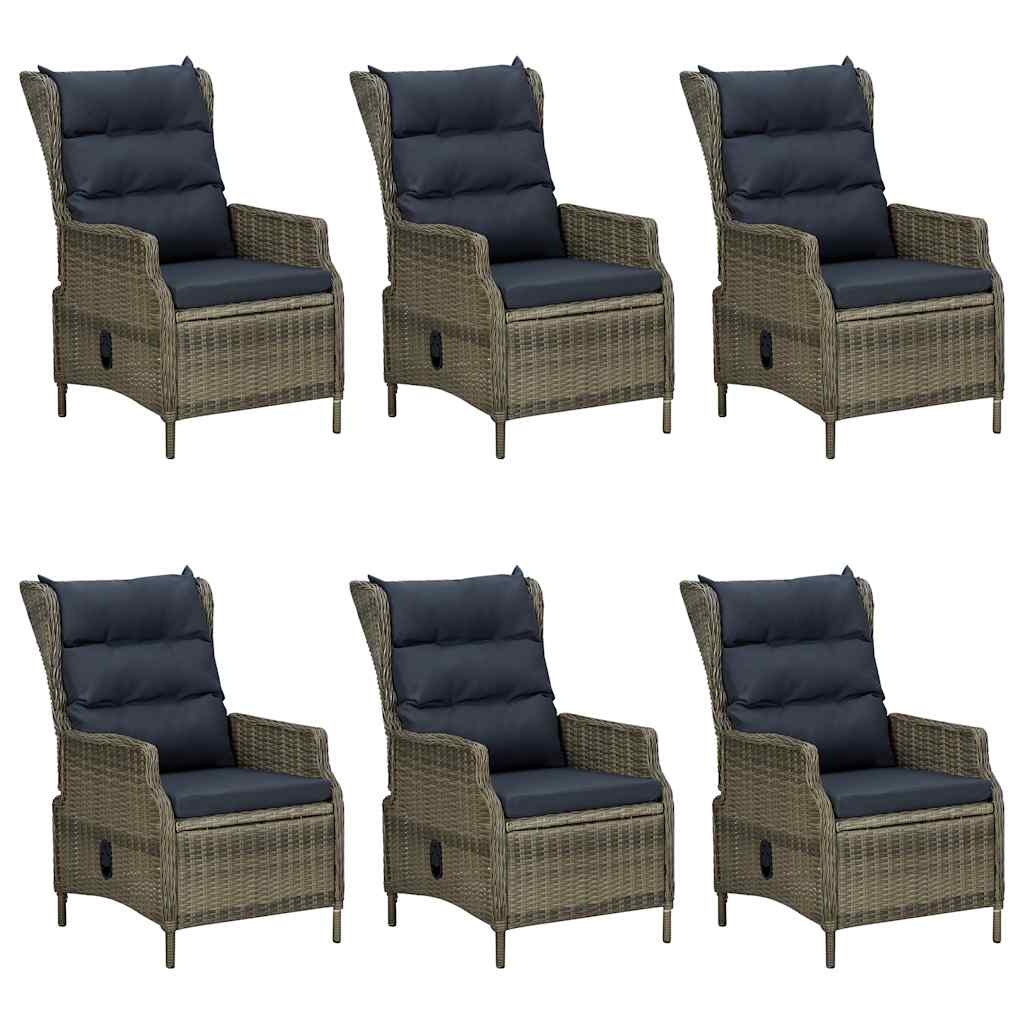 7 Piece Garden Dining Set Brown