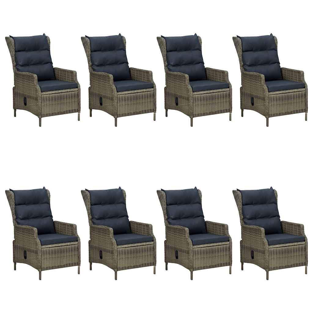 9 Piece Garden Dining Set Brown