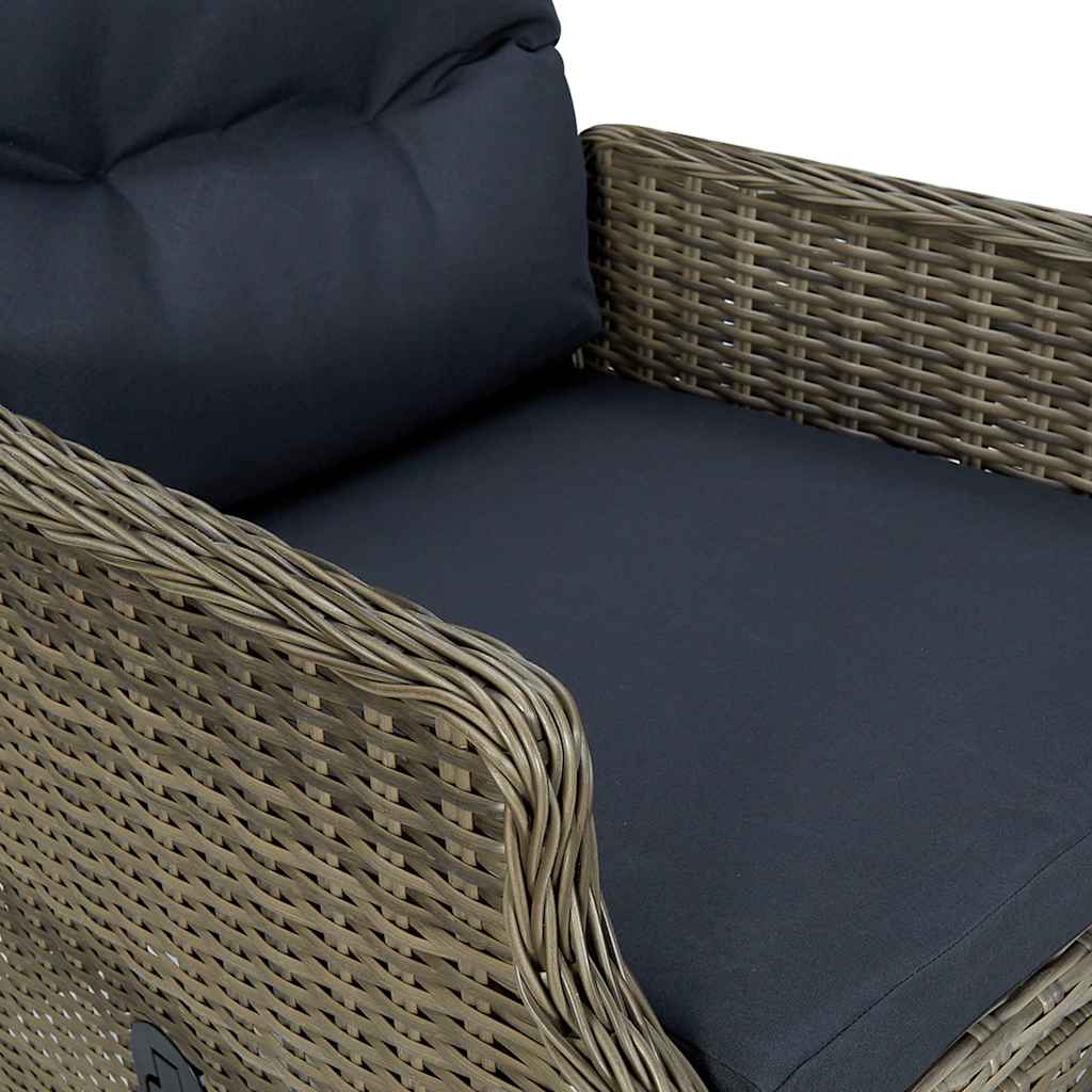 9 Piece Garden Dining Set Brown