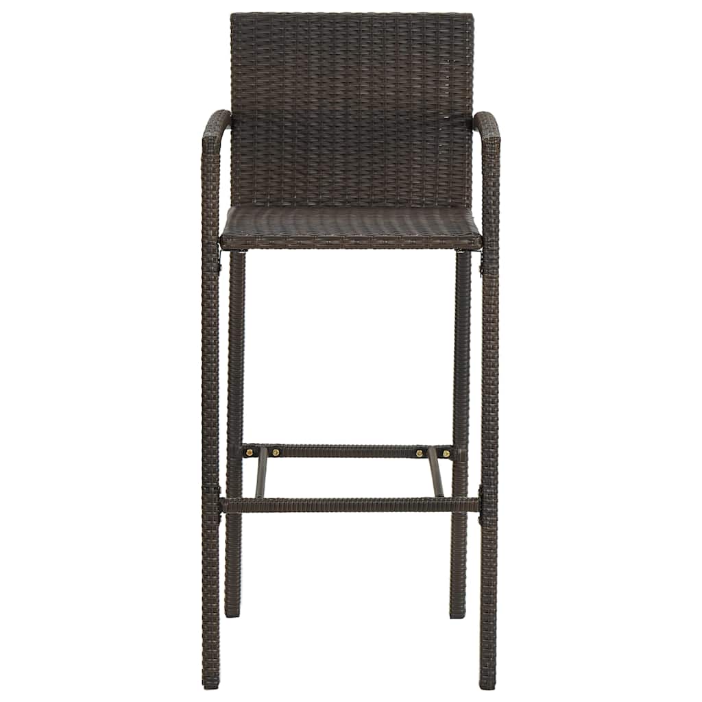 7 Piece Garden Bar Set Brown