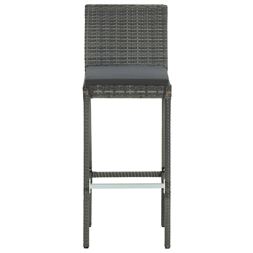 7 Piece Garden Bar Set with Cushions Grey