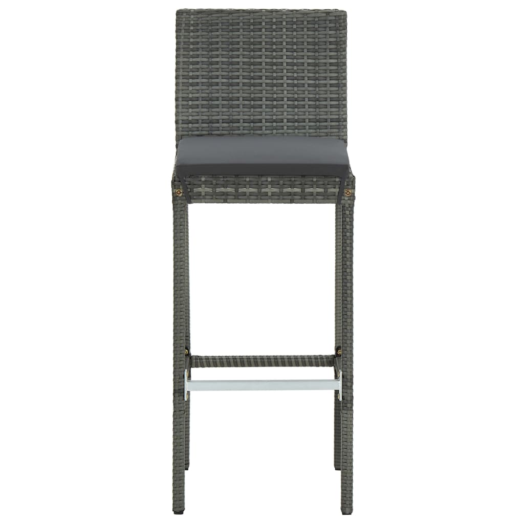 9 Piece Garden Bar Set with Cushions Grey