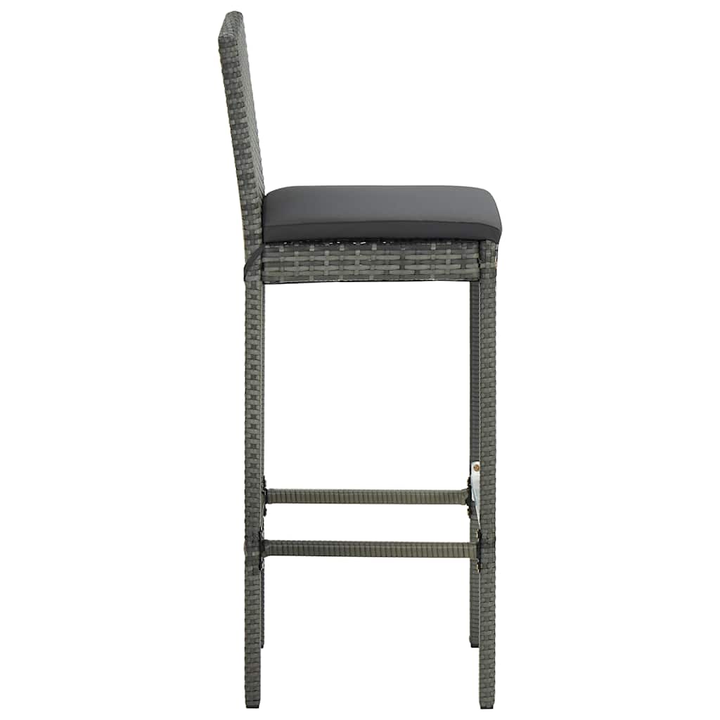 9 Piece Garden Bar Set with Cushions Grey