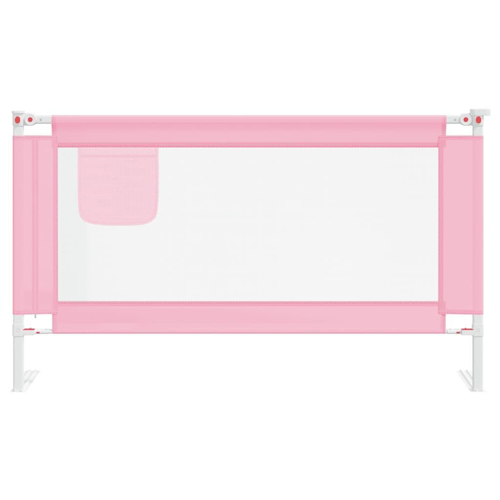 Toddler Safety Bed Rail Pink 140x25 cm Fabric
