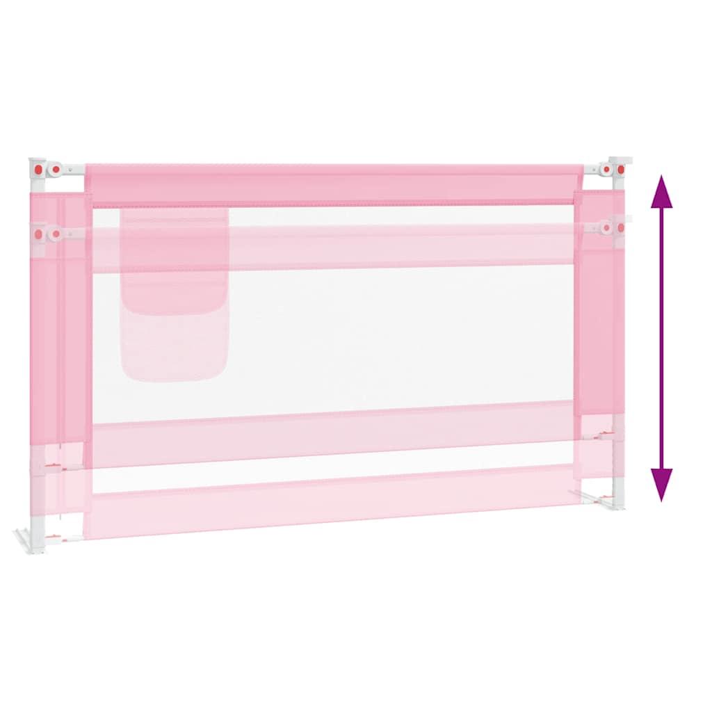 Toddler Safety Bed Rail Pink 140x25 cm Fabric