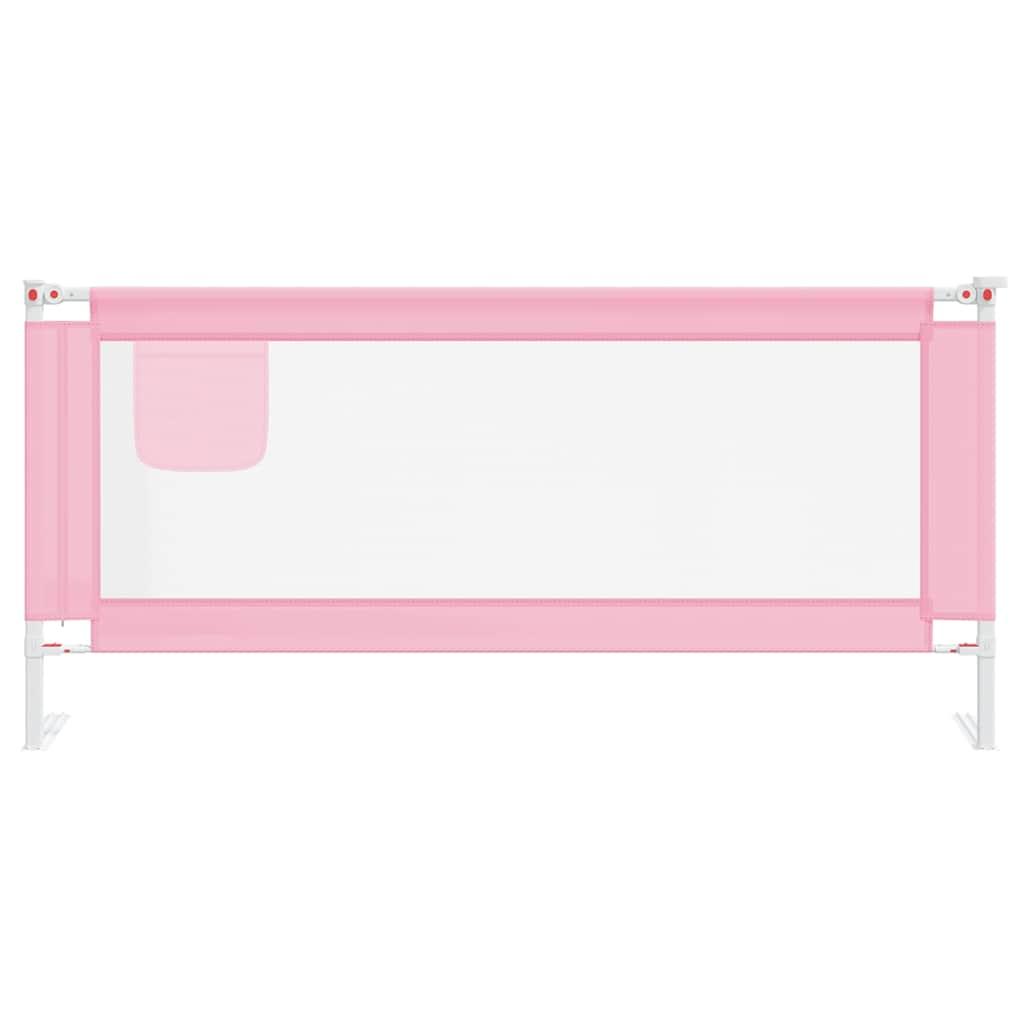 Toddler Safety Bed Rail Pink 200x25 cm Fabric