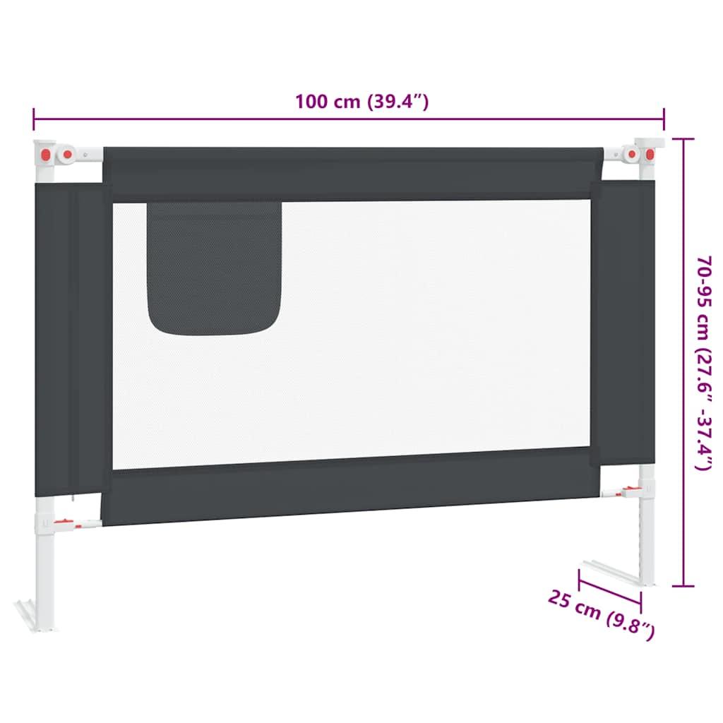 Toddler Safety Bed Rail Dark Grey 100x25 cm Fabric