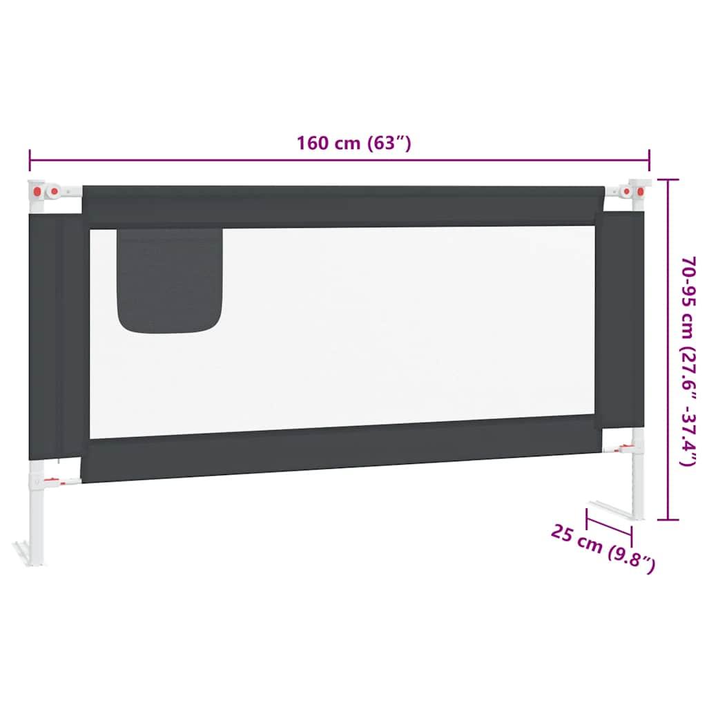 Toddler Safety Bed Rail Dark Grey 160x25 cm Fabric