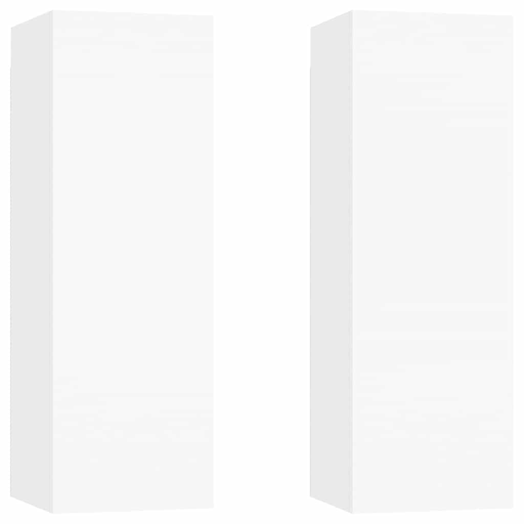 TV Cabinets 2 pcs White 30.5x30x90 cm Engineered Wood