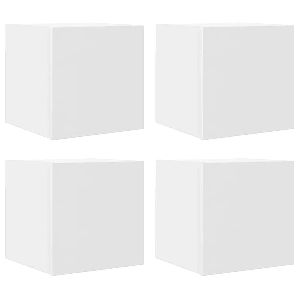 Wall Mounted TV Cabinets 4 pcs White 30.5x30x30 cm