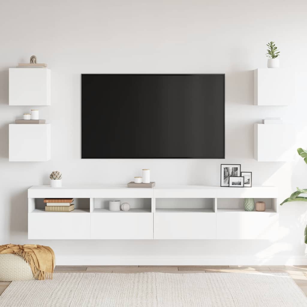 Wall Mounted TV Cabinets 4 pcs White 30.5x30x30 cm