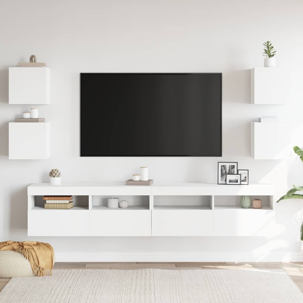Wall Mounted TV Cabinets 4 pcs White 30.5x30x30 cm
