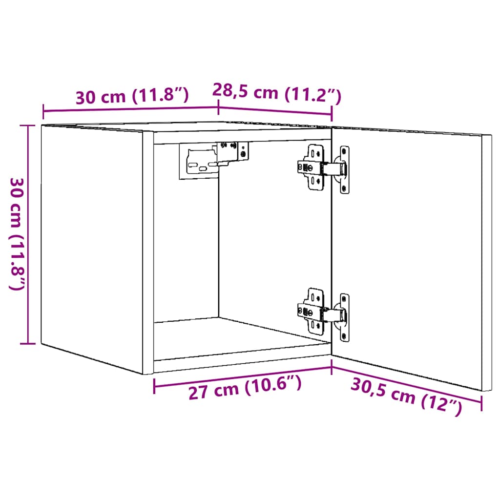Wall Mounted TV Cabinets 4 pcs White 30.5x30x30 cm