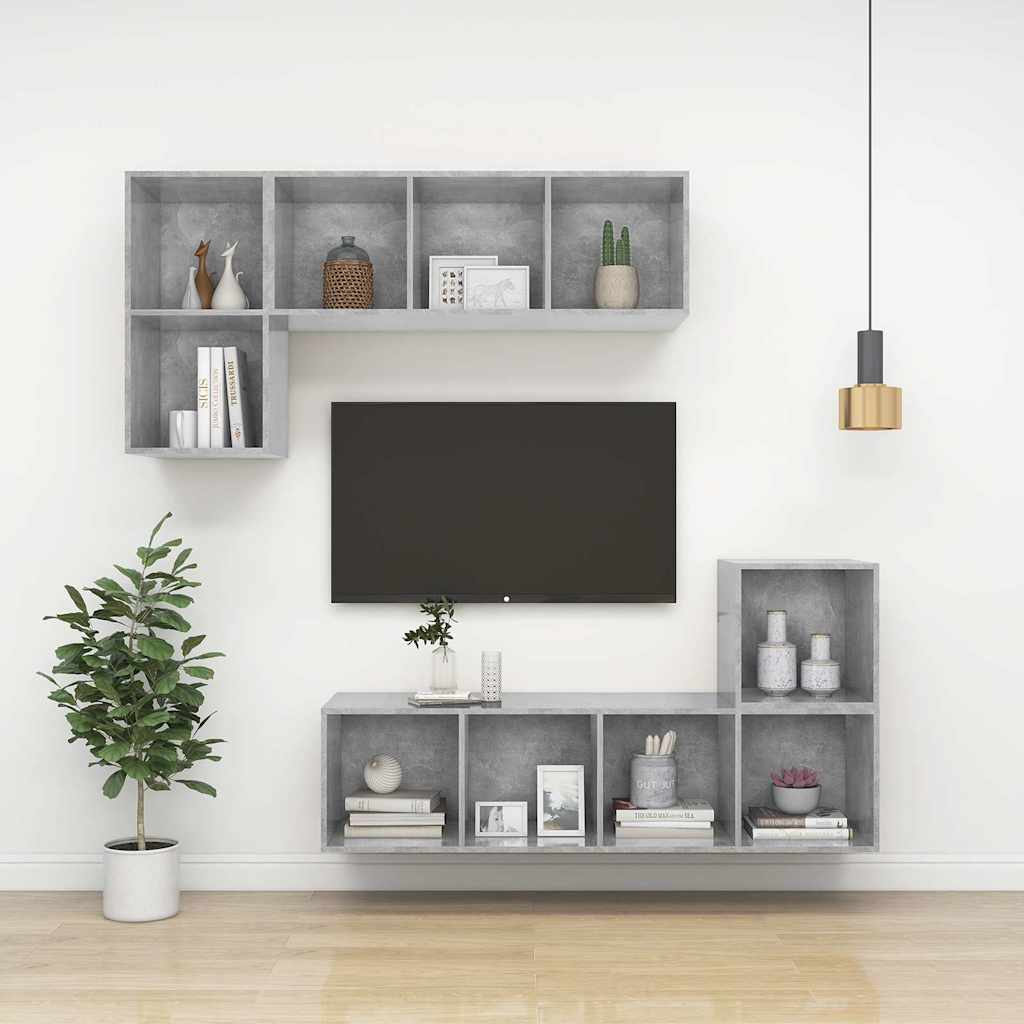 Wall-mounted TV Cabinet Concrete Grey 37x37x72 cm