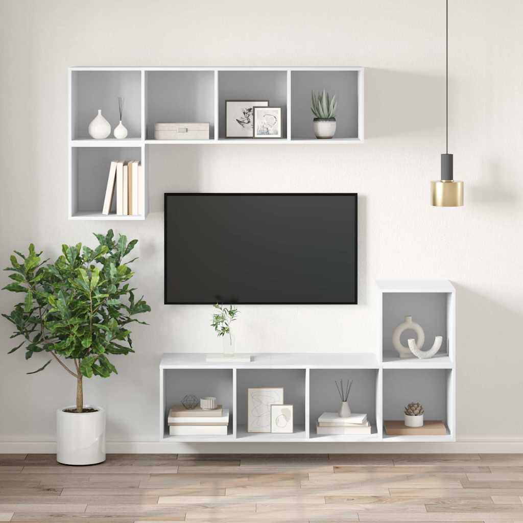 Wall-mounted TV Cabinet White 37x37x107 cm Engineered Wood
