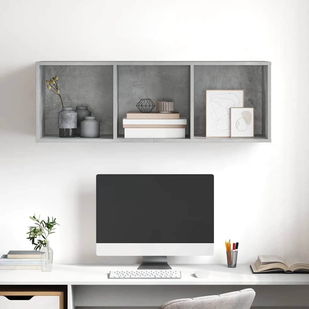 Wall-mounted TV Cabinet Concrete Grey 37x37x107 cm