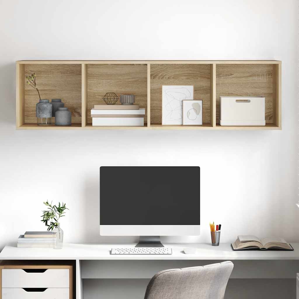 Wall-mounted TV Cabinet Sonoma Oak 37x37x142.5 cm Engineered Wood