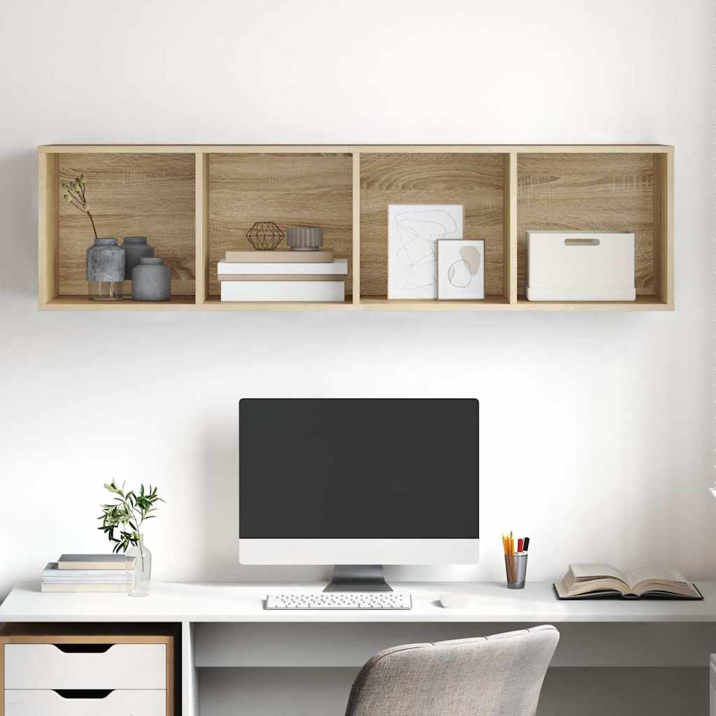Wall-mounted TV Cabinet Sonoma Oak 37x37x142.5 cm Engineered Wood