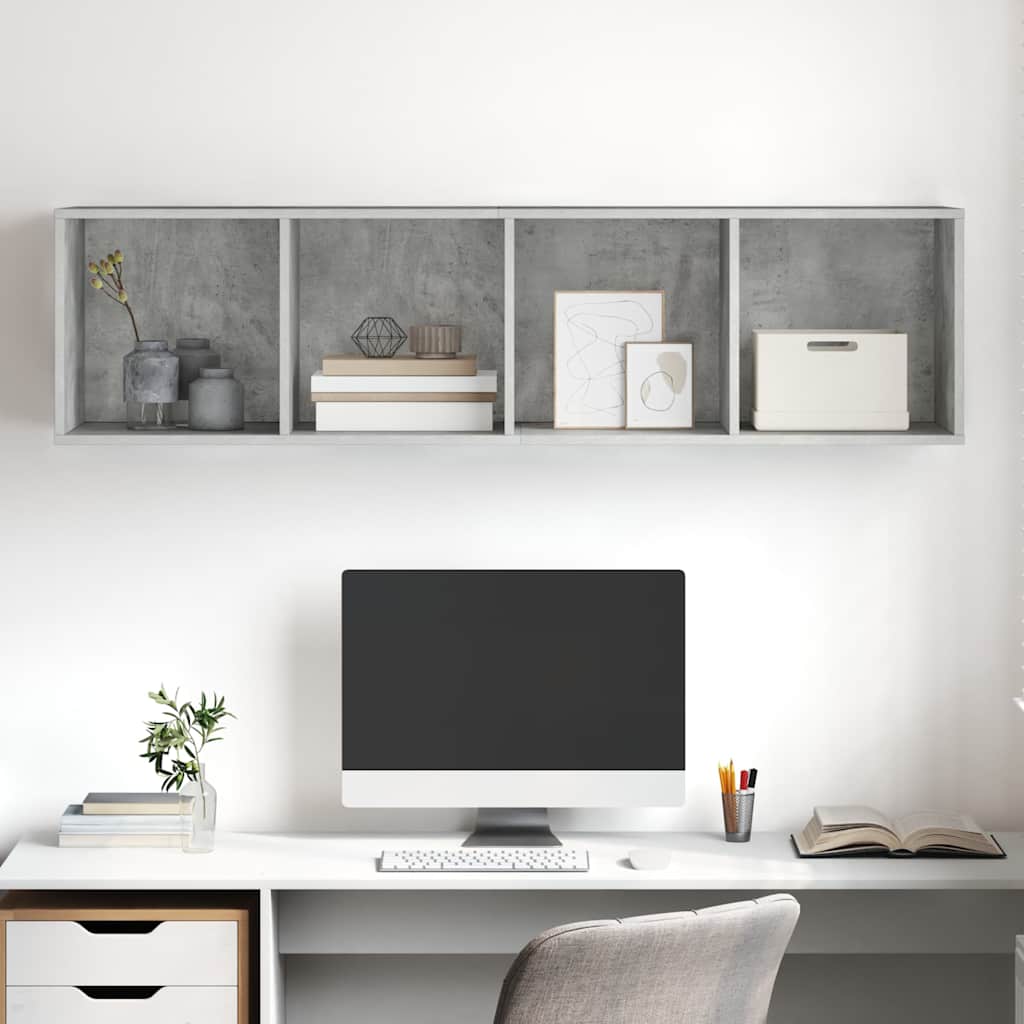 Wall-mounted TV Cabinet Concrete Grey 37x37x142.5 cm