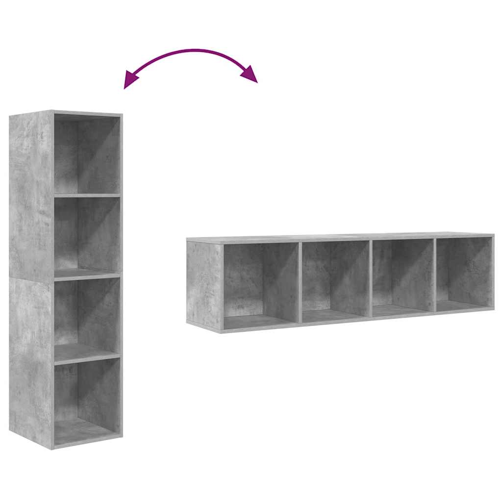 Wall-mounted TV Cabinet Concrete Grey 37x37x142.5 cm