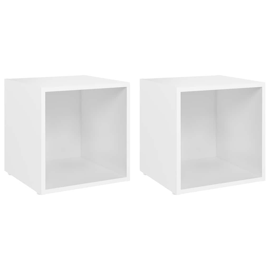 TV Cabinets 2 pcs White 37x35x37 cm Engineered Wood