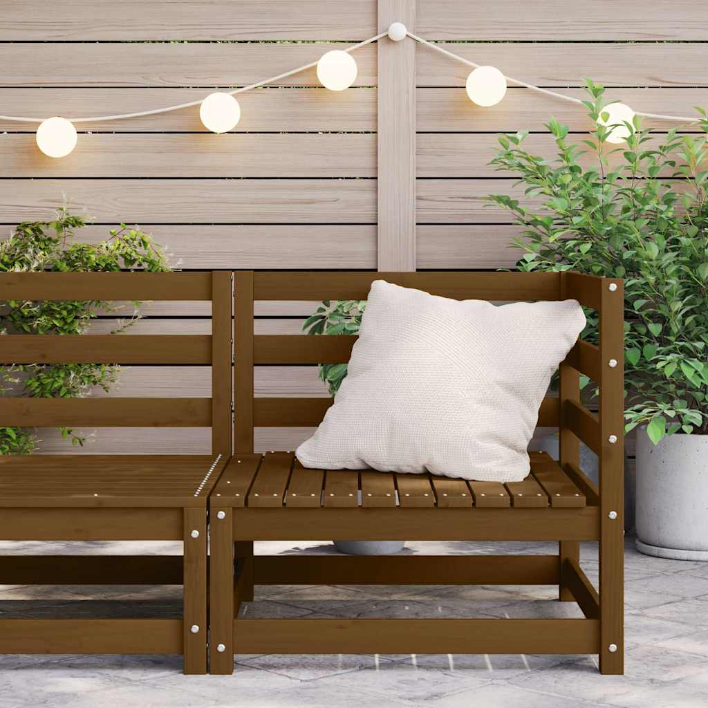Garden Corner Sofa Honey Brown Solid Pinewood