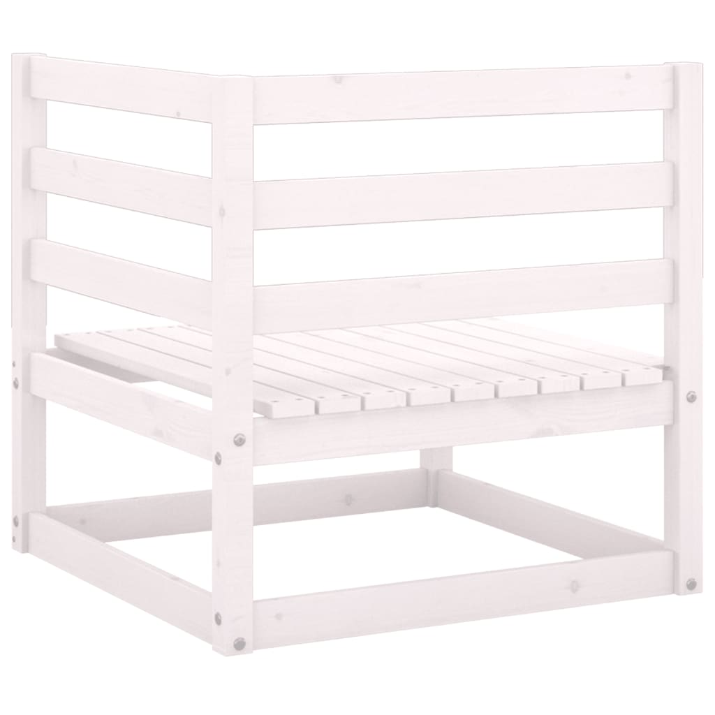 Garden Corner Sofas 2 pcs White Solid Pinewood