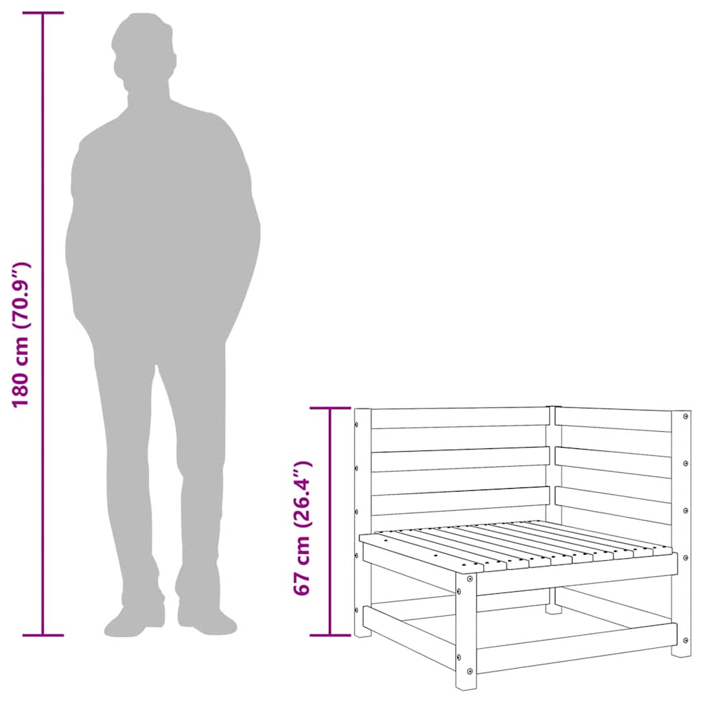 Garden Corner Sofas 2 pcs White Solid Pinewood