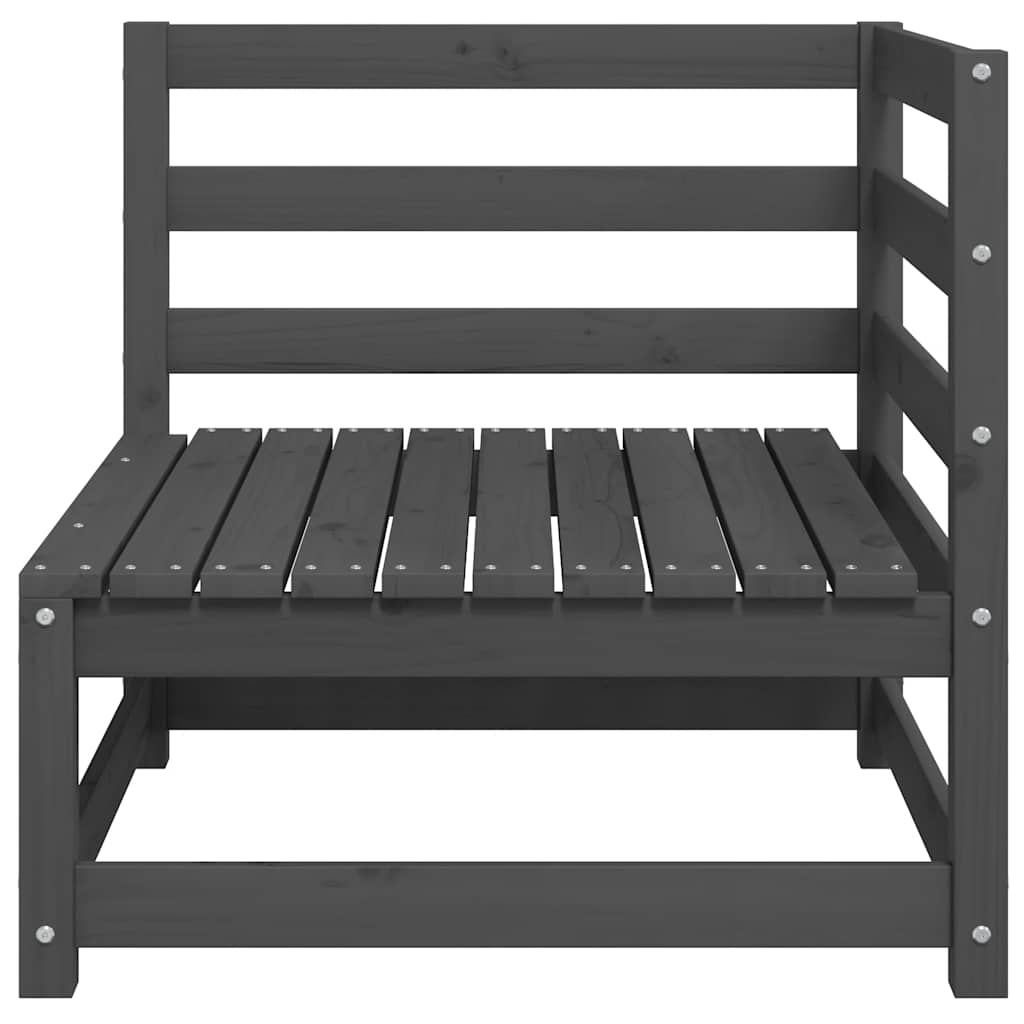 Garden Corner Sofas 2 pcs Grey Solid Pinewood