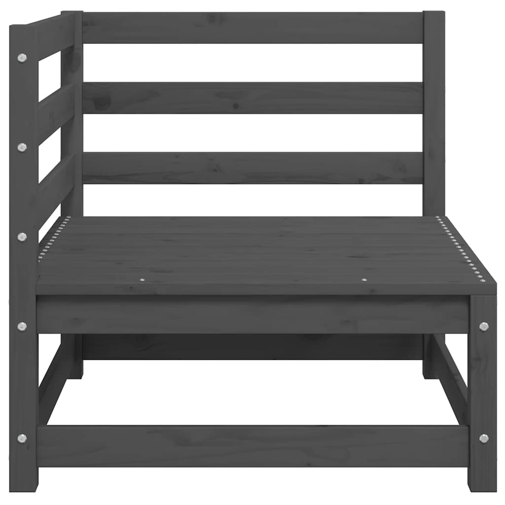 Garden Corner Sofas 2 pcs Grey Solid Pinewood