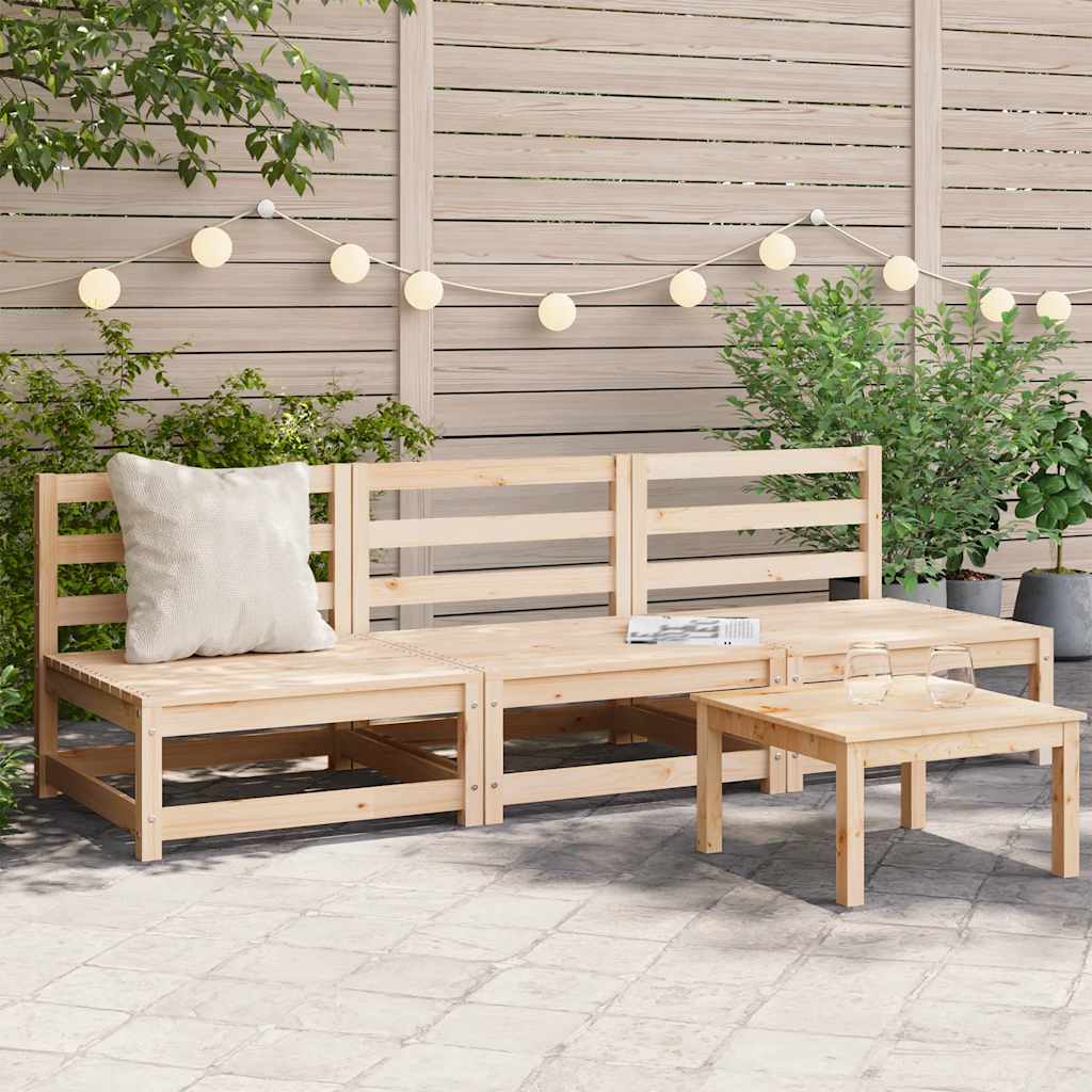 Garden Middle Sofas 3 pcs Solid Pinewood