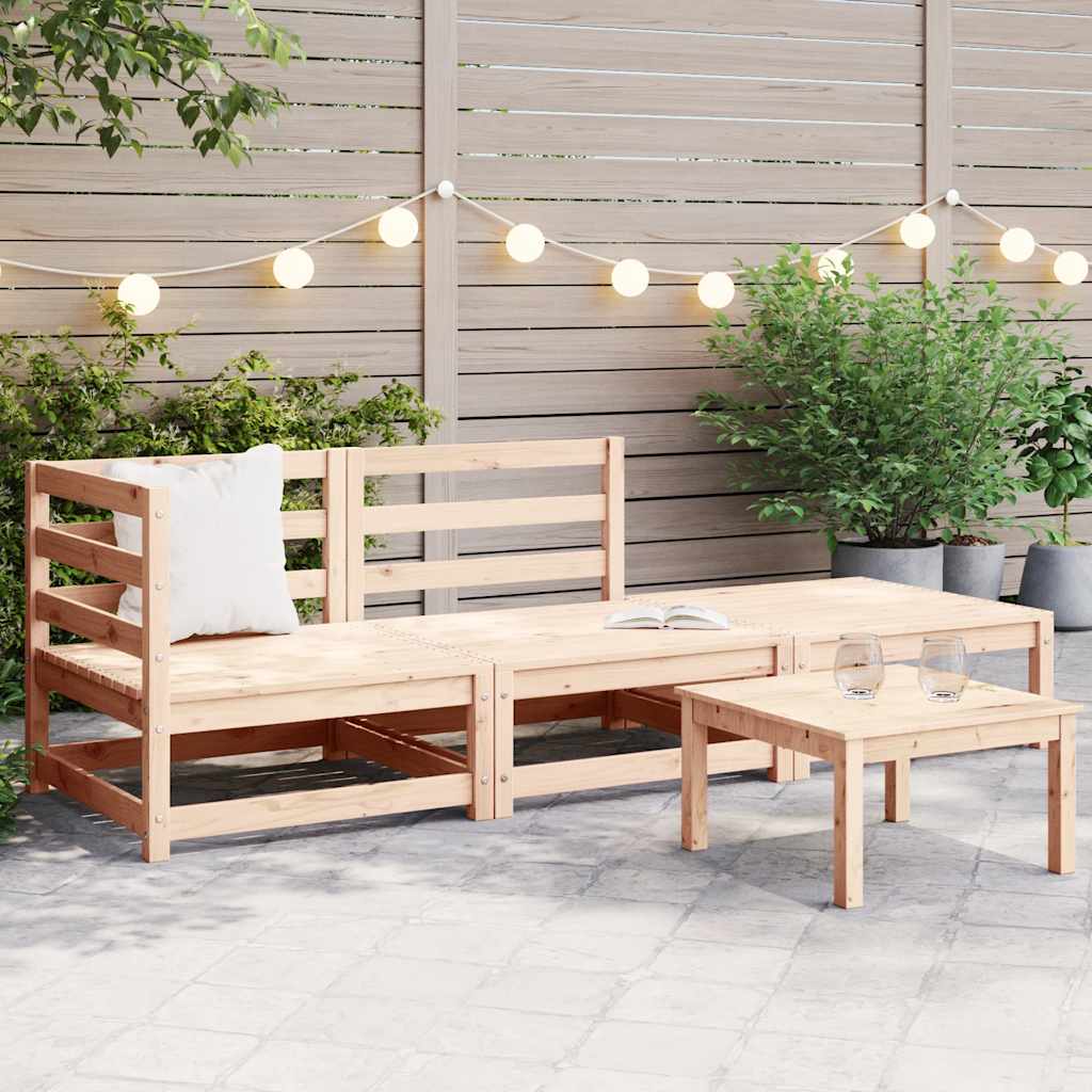 3 Piece Garden Lounge Set Solid Pinewood