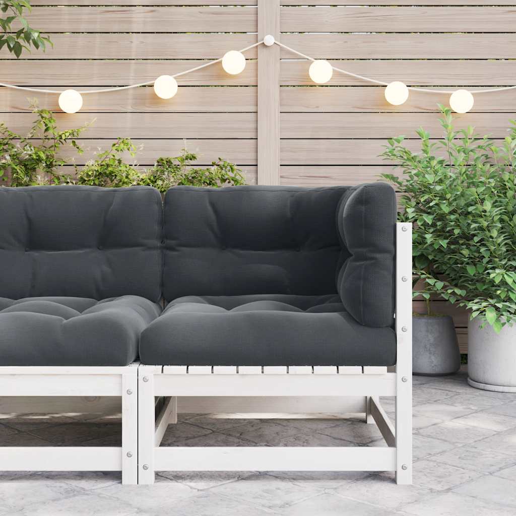 Garden Corner Sofa with Anthracite Cushions Solid Pinewood