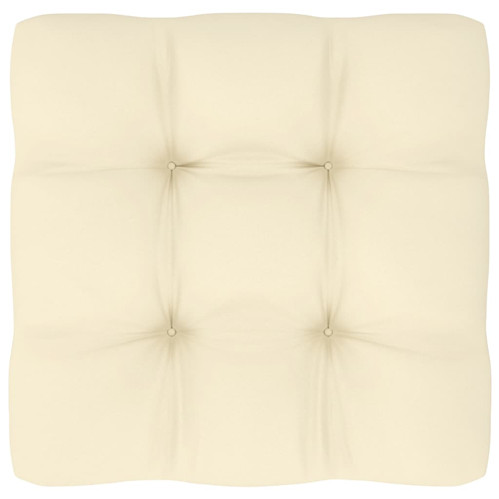 Garden Corner Sofa with Cream Cushions Solid Pinewood