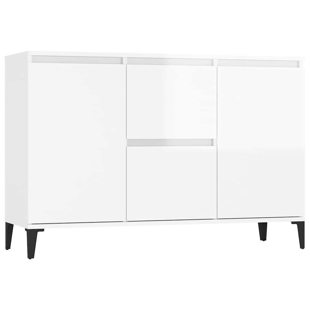 Sideboard High Gloss White 102x35x70 cm Engineered Wood
