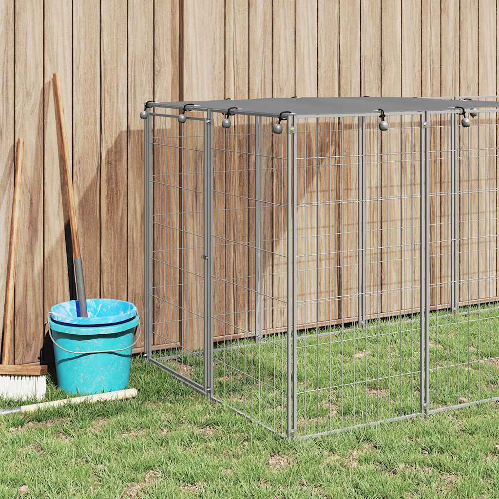 Dog Kennel Silver 330x110x110 cm Steel