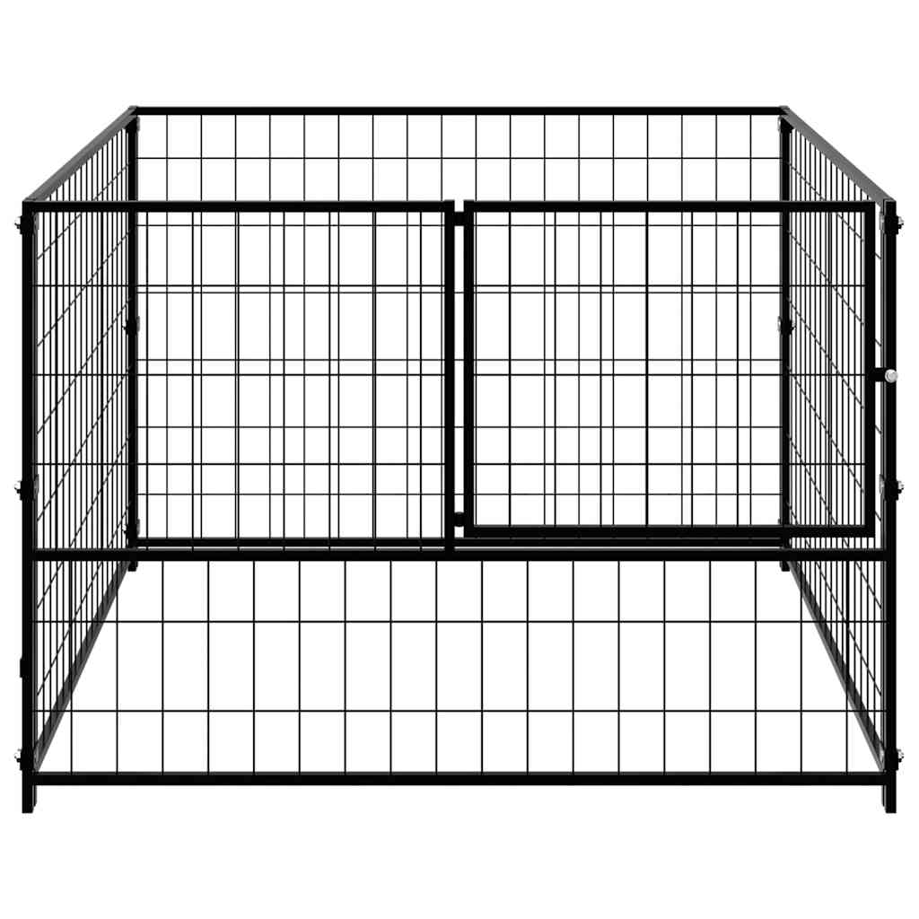 Dog Kennel Black 100x100x70 cm Steel