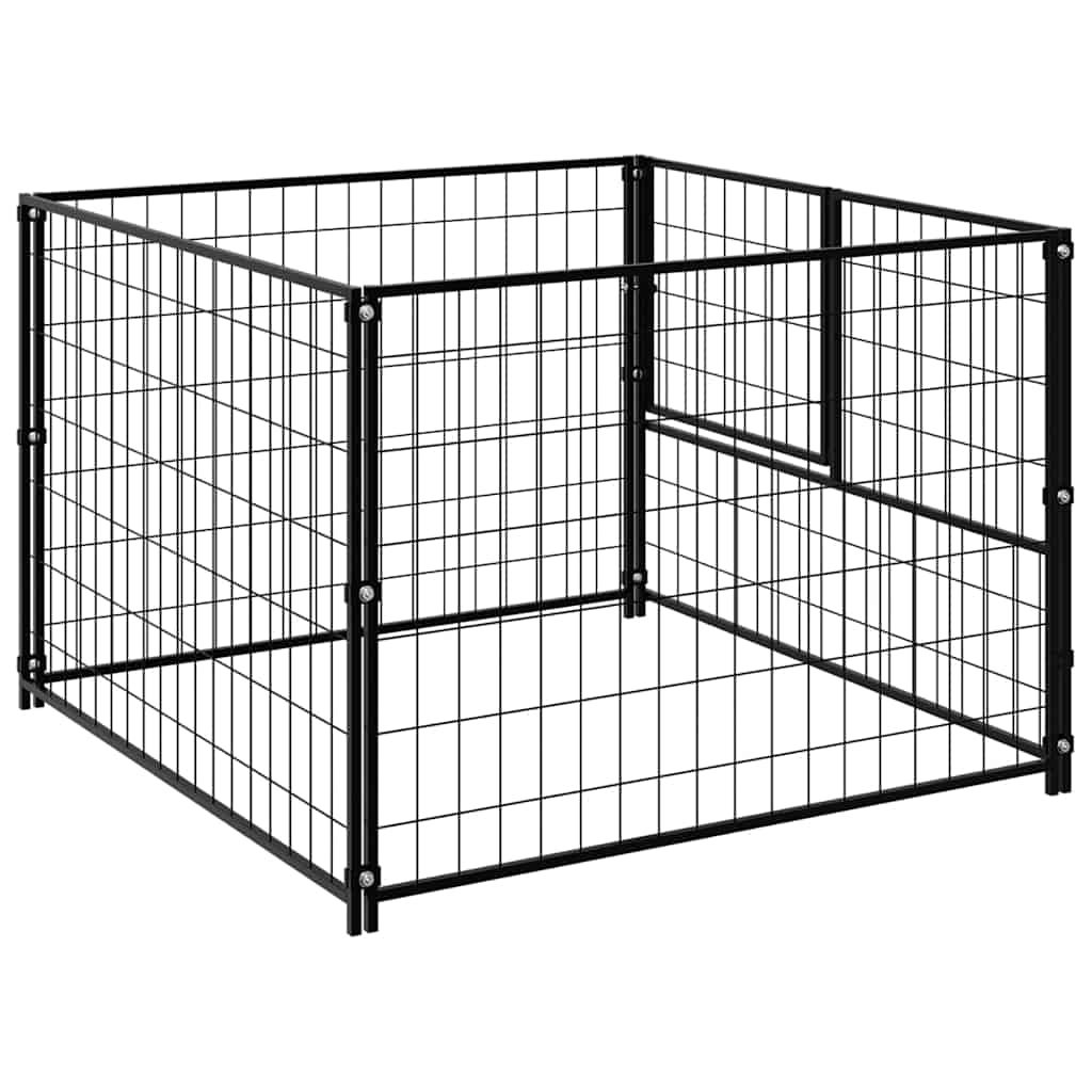 Dog Kennel Black 100x100x70 cm Steel