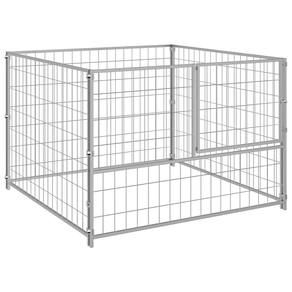 Dog Kennel Silver 100x100x70 cm Steel