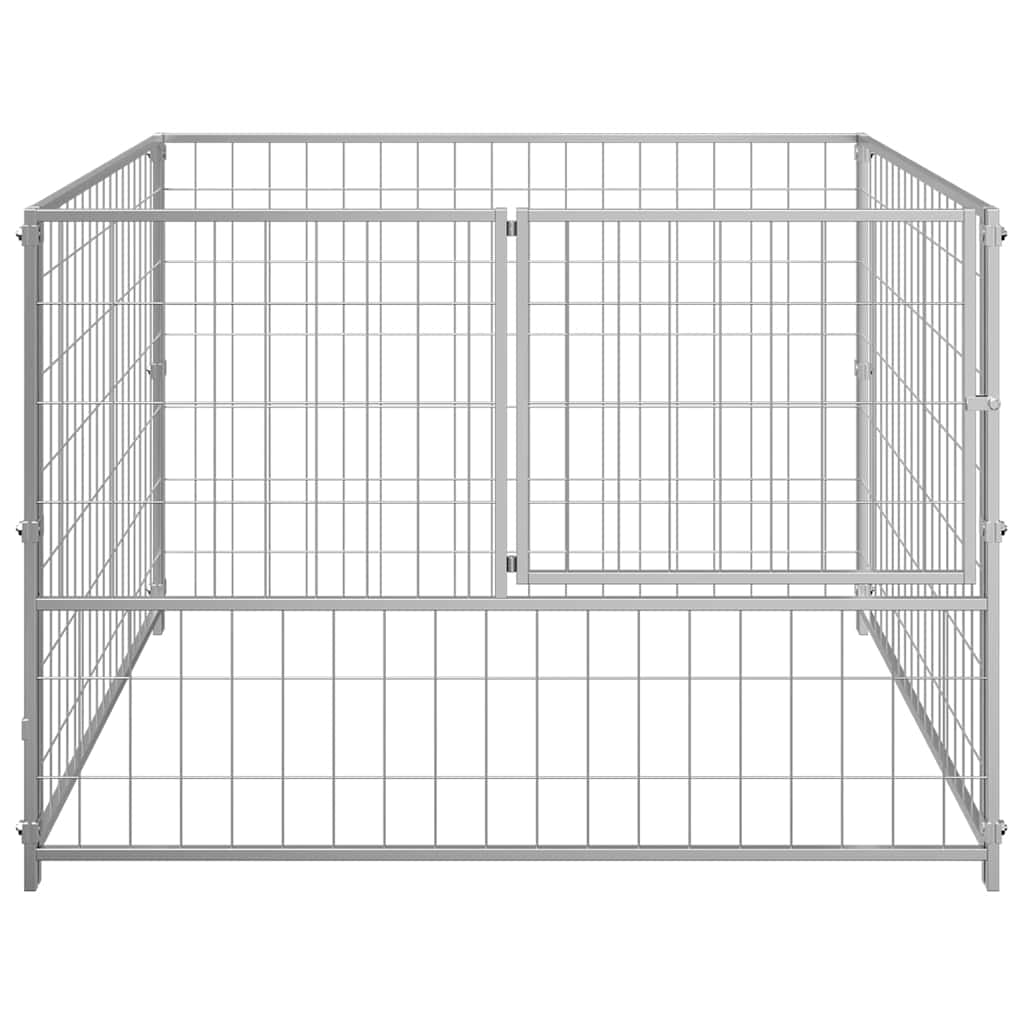 Dog Kennel Silver 100x100x70 cm Steel