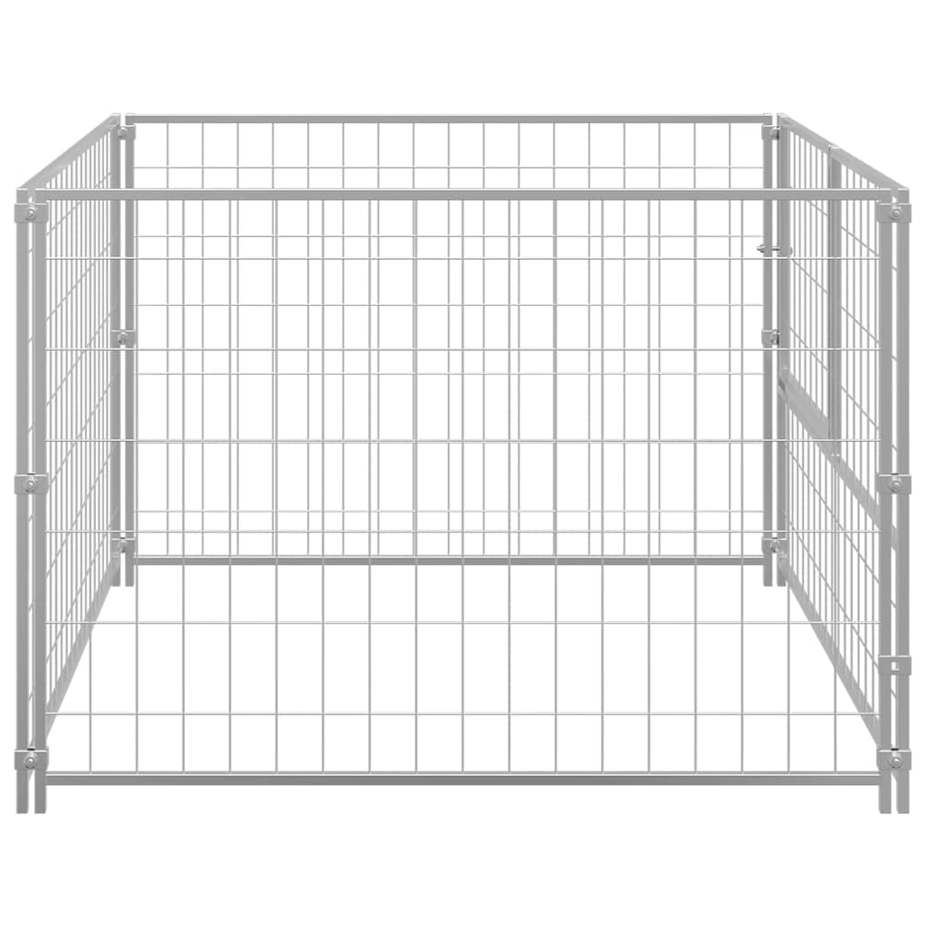 Dog Kennel Silver 100x100x70 cm Steel