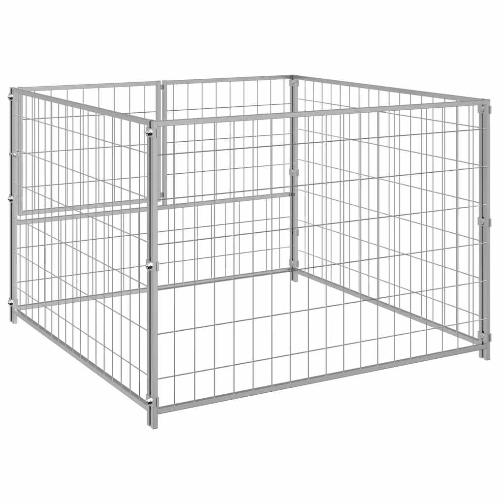 Dog Kennel Silver 100x100x70 cm Steel