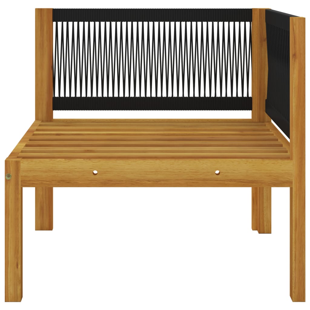 2-seater Garden Bench with Cushions Wood Acacia&Rope