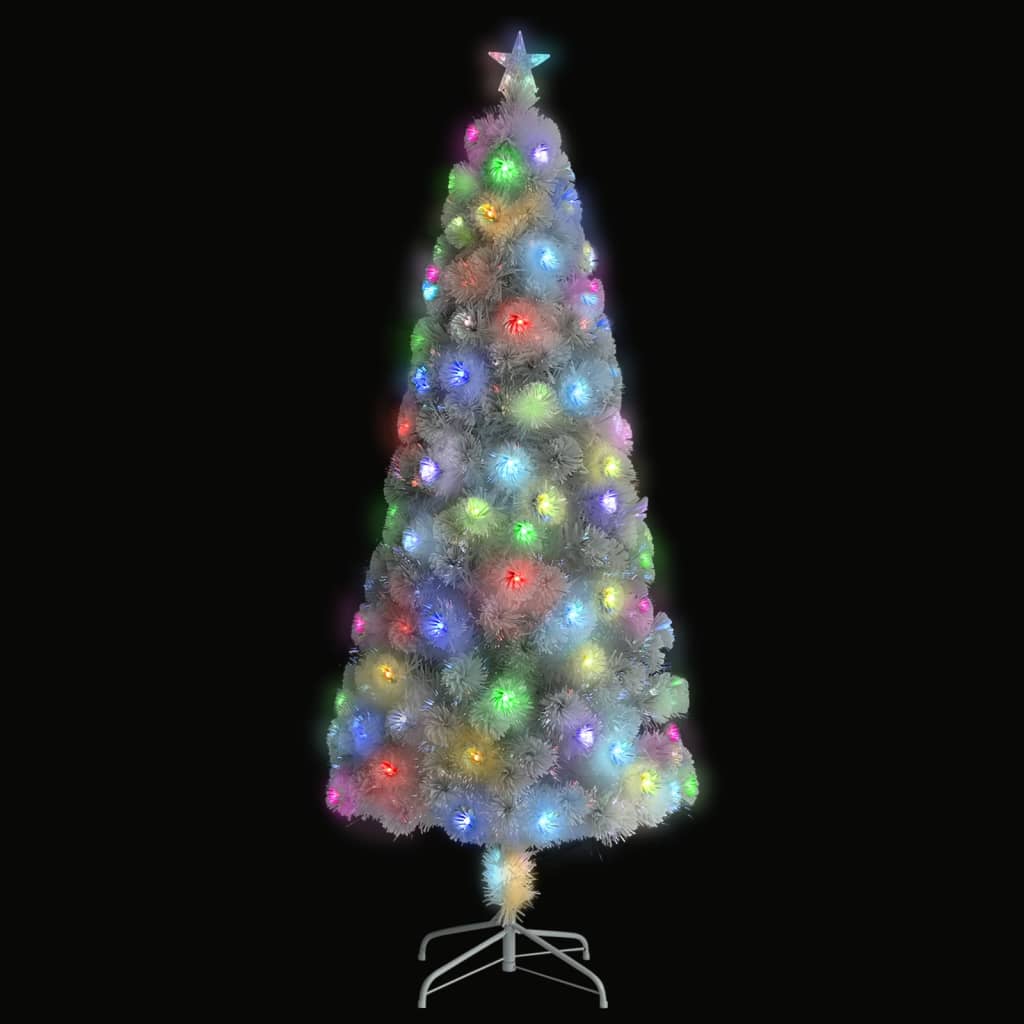 Artificial Pre-lit Christmas Tree White 210 cm Fibre Optic