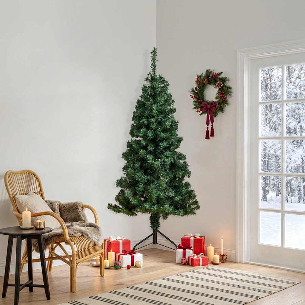 Corner Artificial Christmas Tree Green 180 cm PVC