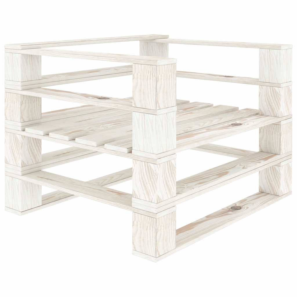 6 Piece Garden Pallet Lounge Set Wood White