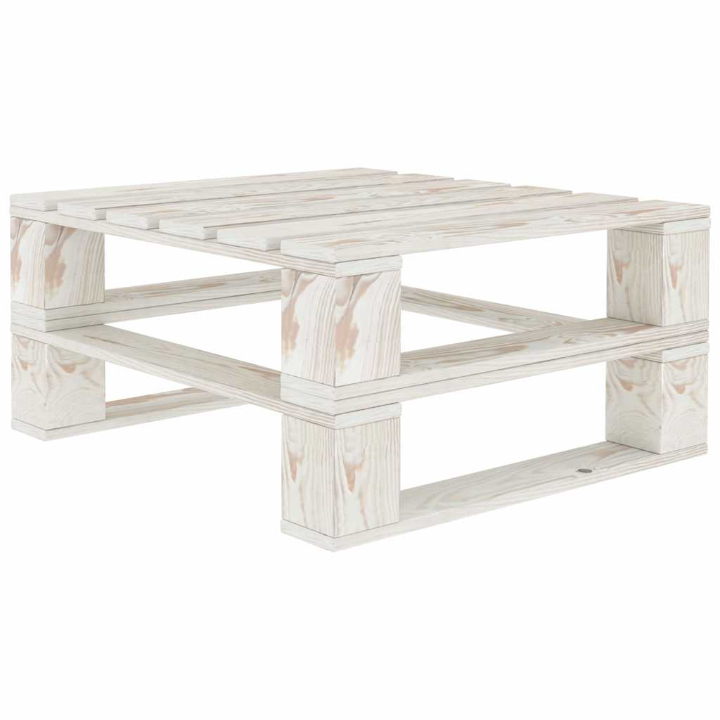 7 Piece Garden Pallet Lounge Set Wood White