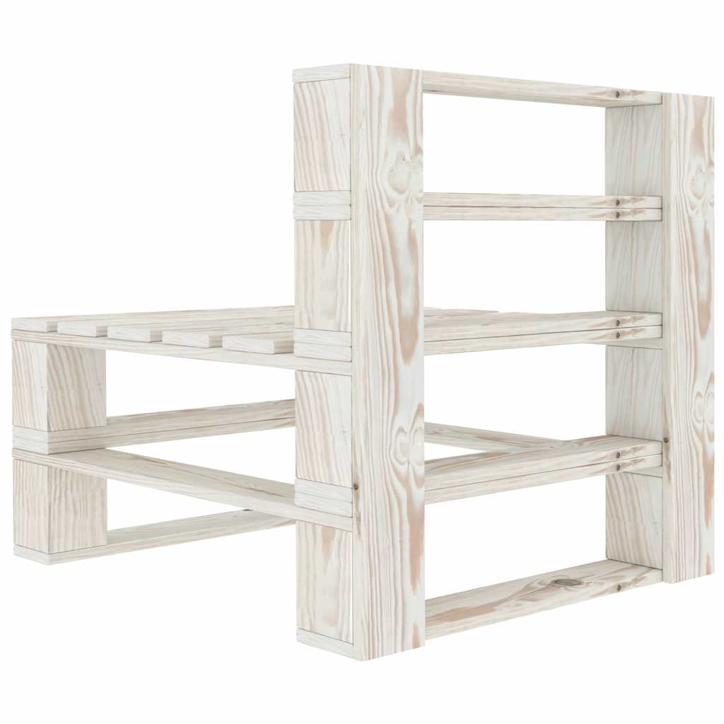 7 Piece Garden Pallet Lounge Set Wood White